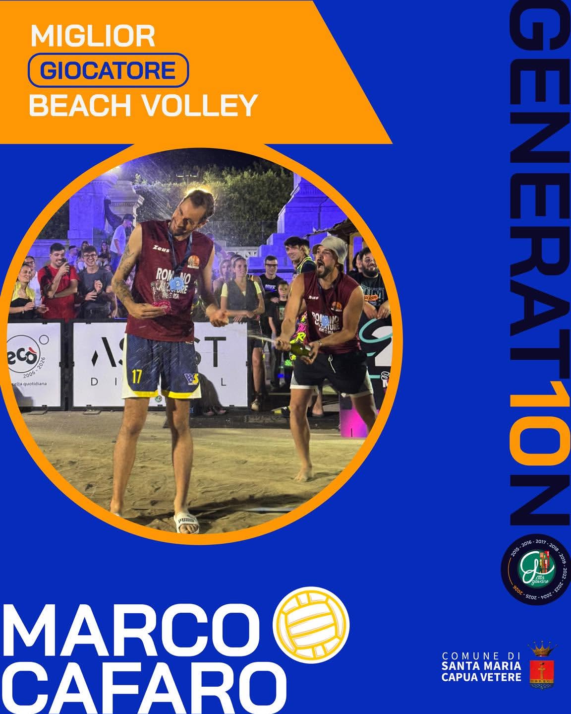 Marco Cafaro dei Bulldozzers, MVP del torneo di beach volley