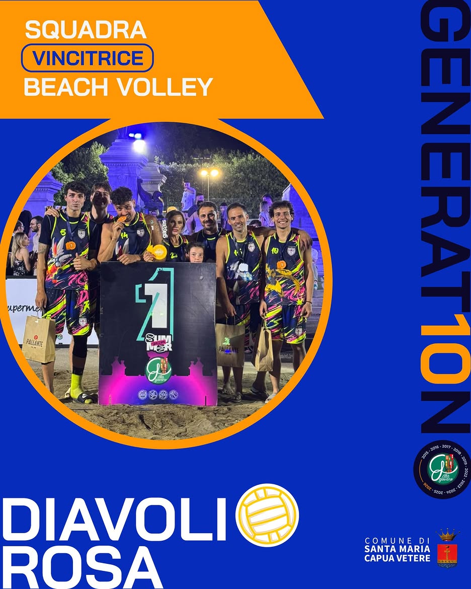 Diavoli Rosa, squadra vincitrice del torneo di beach volley