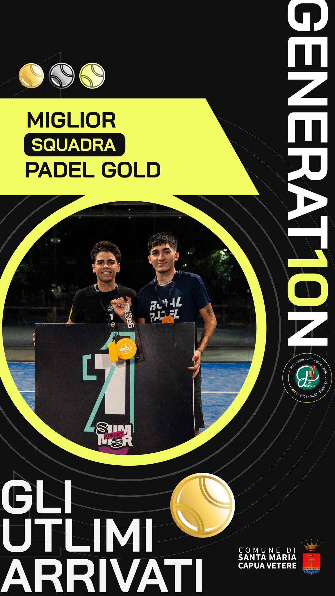 Gli Utlimi Arrivati, squadra vincitrice del tabellone Gold di padel