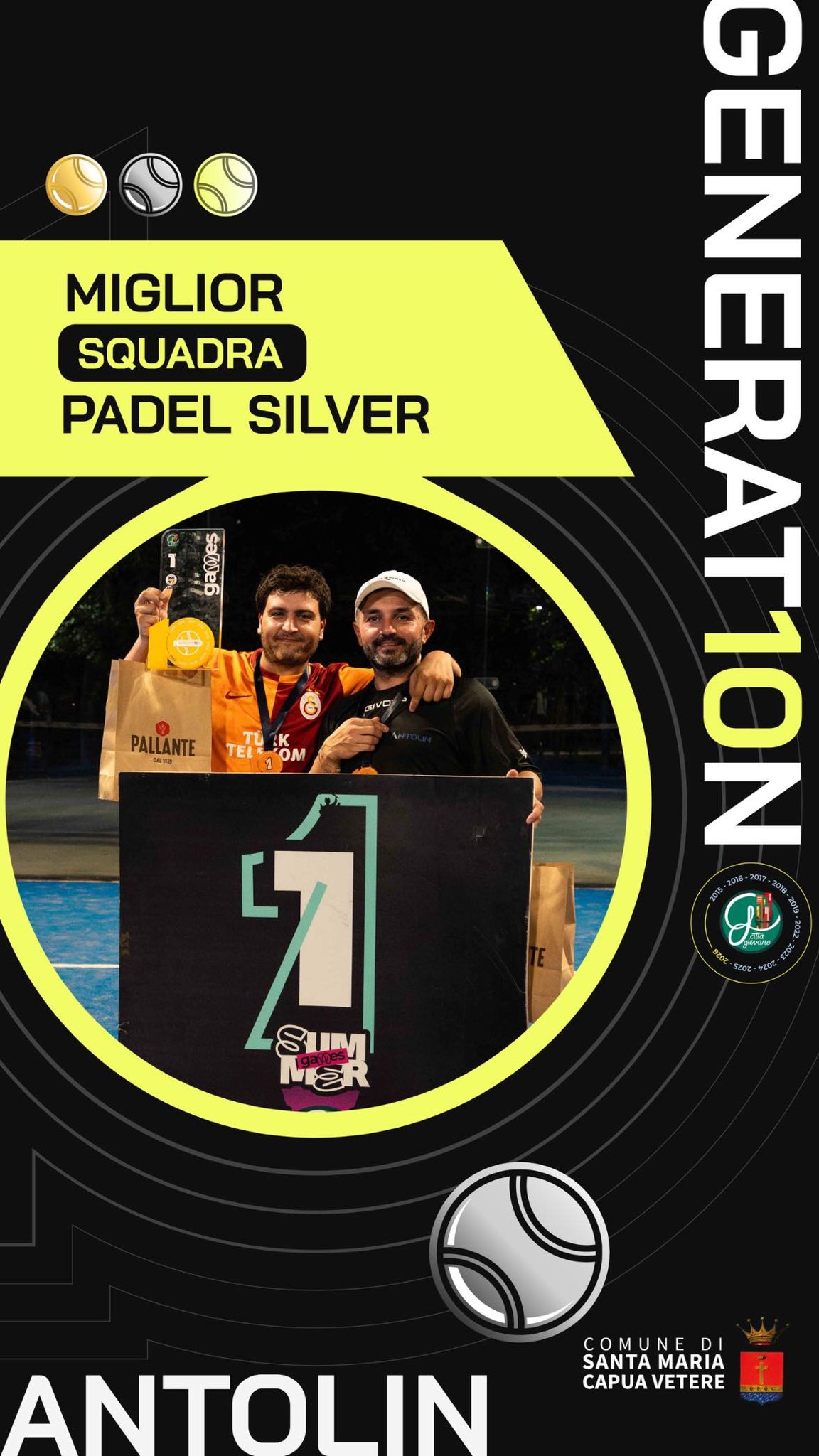Antolin, squadra vincitrice del tabellone Silver di padel